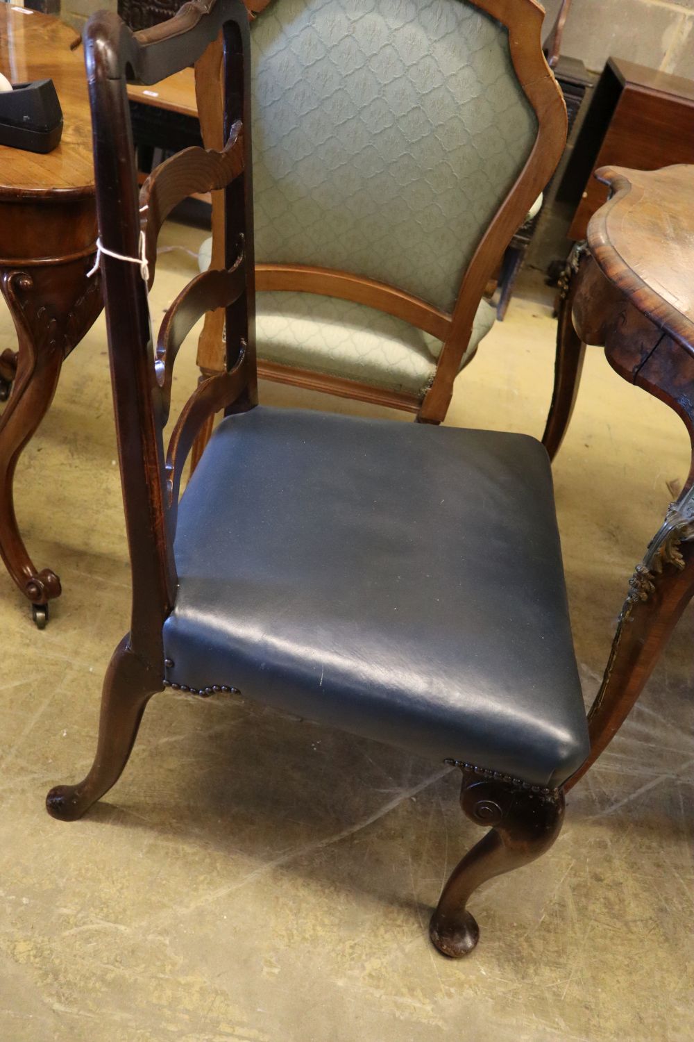 A George II style walnut ladderback dining chair